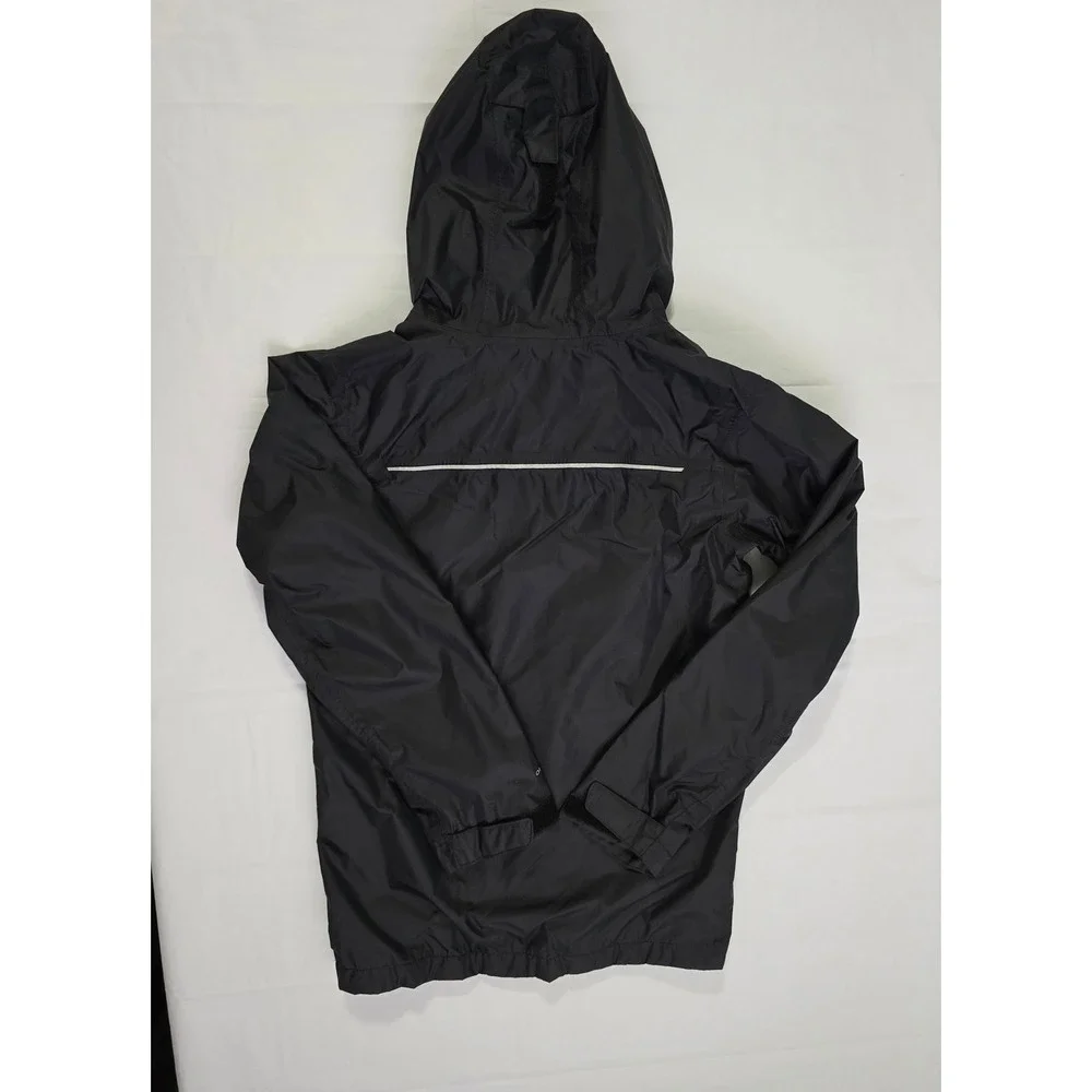 Columbia Omni-Tech Rain Jacket Black Hooded Waterproof Shell Boys Medium 10/12